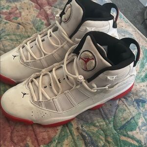 Men's White and Red Athletic Shoes